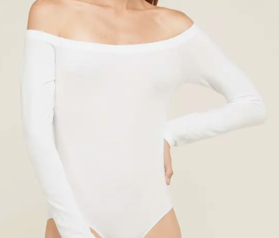 Off Shoulder White Bodysuit