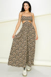 Leopard Cut-out Maxi Dress