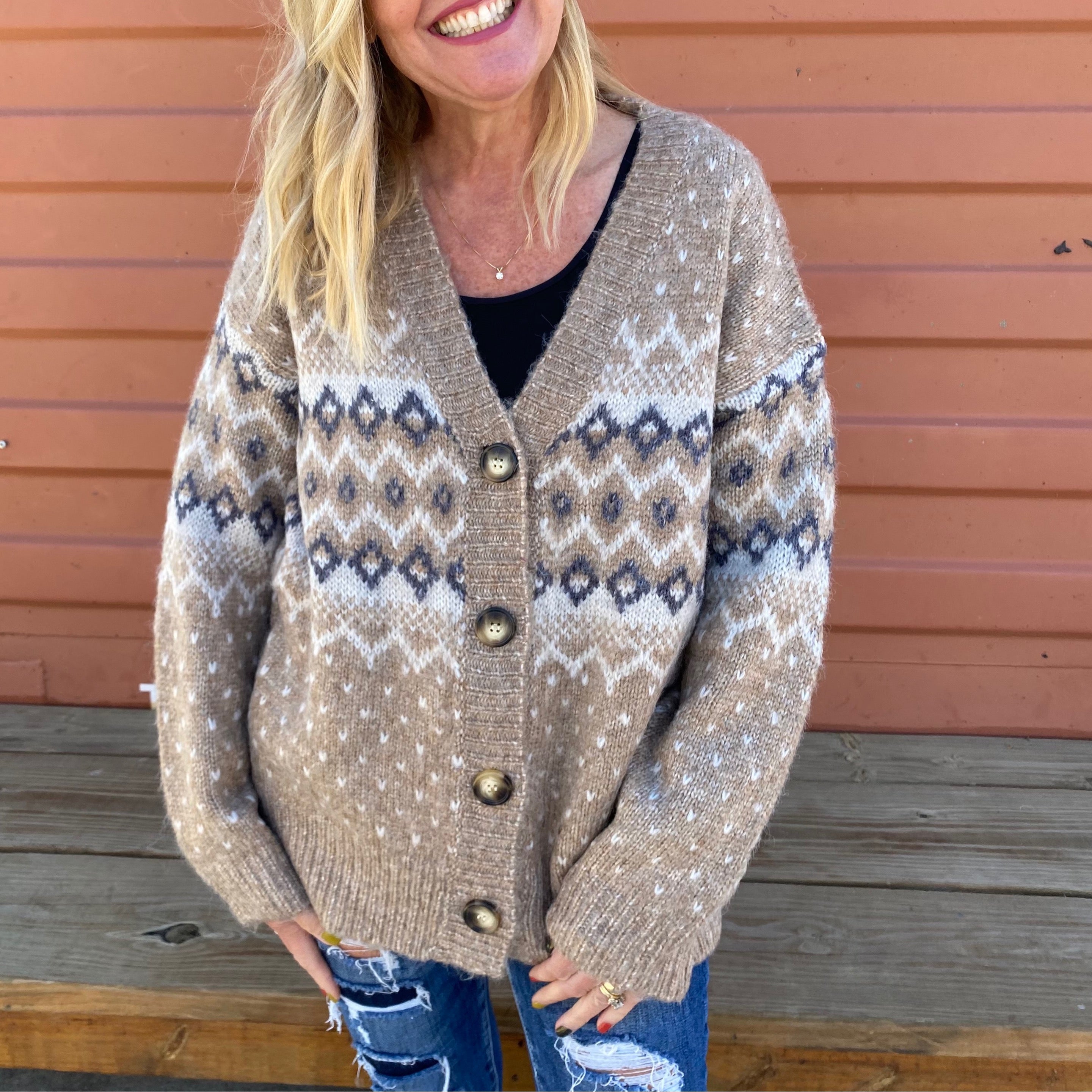 Taupe Sweater Grandpa Cardigan – 3 and Me Boutique