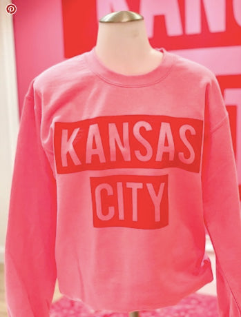 Youth Pink with Red Block Sweatshirt
